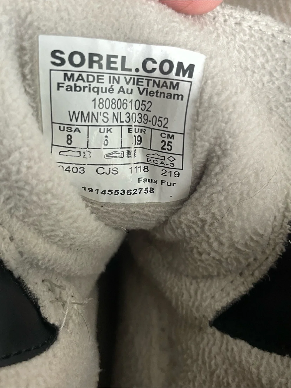 Sorel Women's Sz 8 Whitney Suede Faux Fur Waterproof Snow Winter Boots Grey
